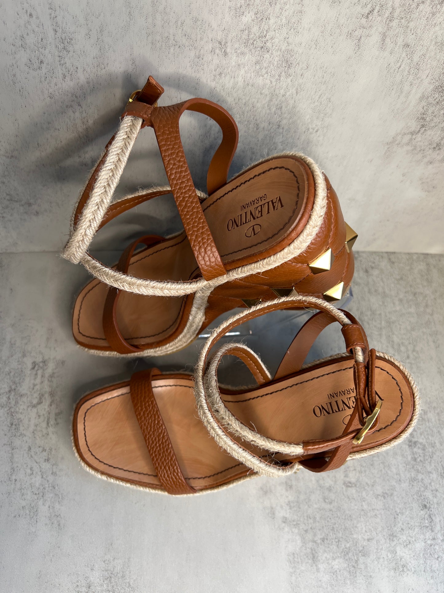 Valentino Garavani Roman Stud Espadrille Wedge Sandal