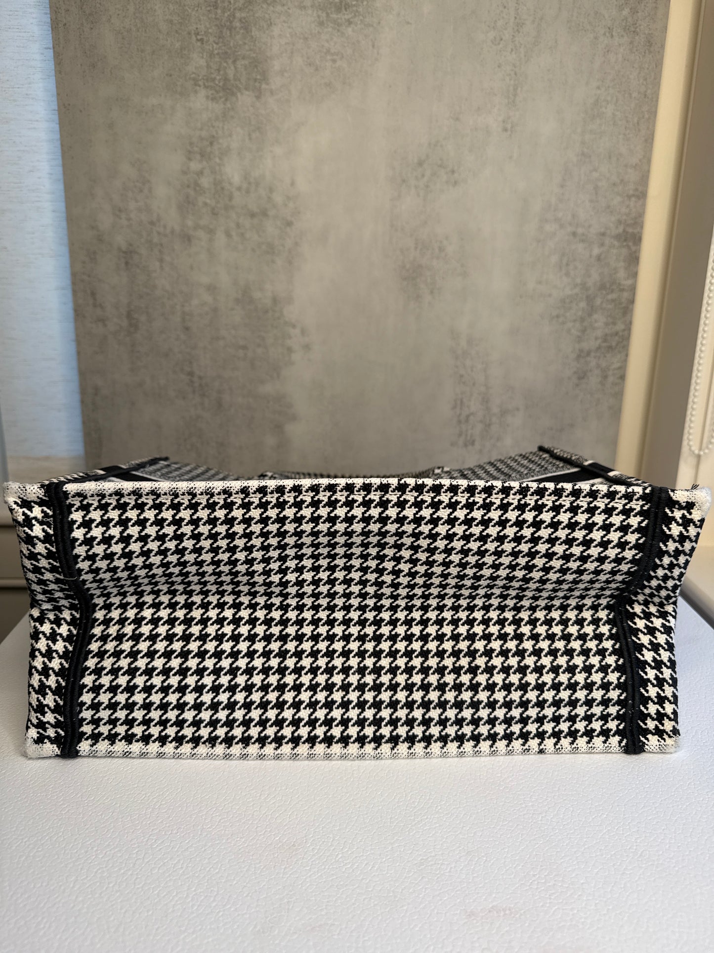 Christian Dior Medium Houndstooth Embroidered Book Tote