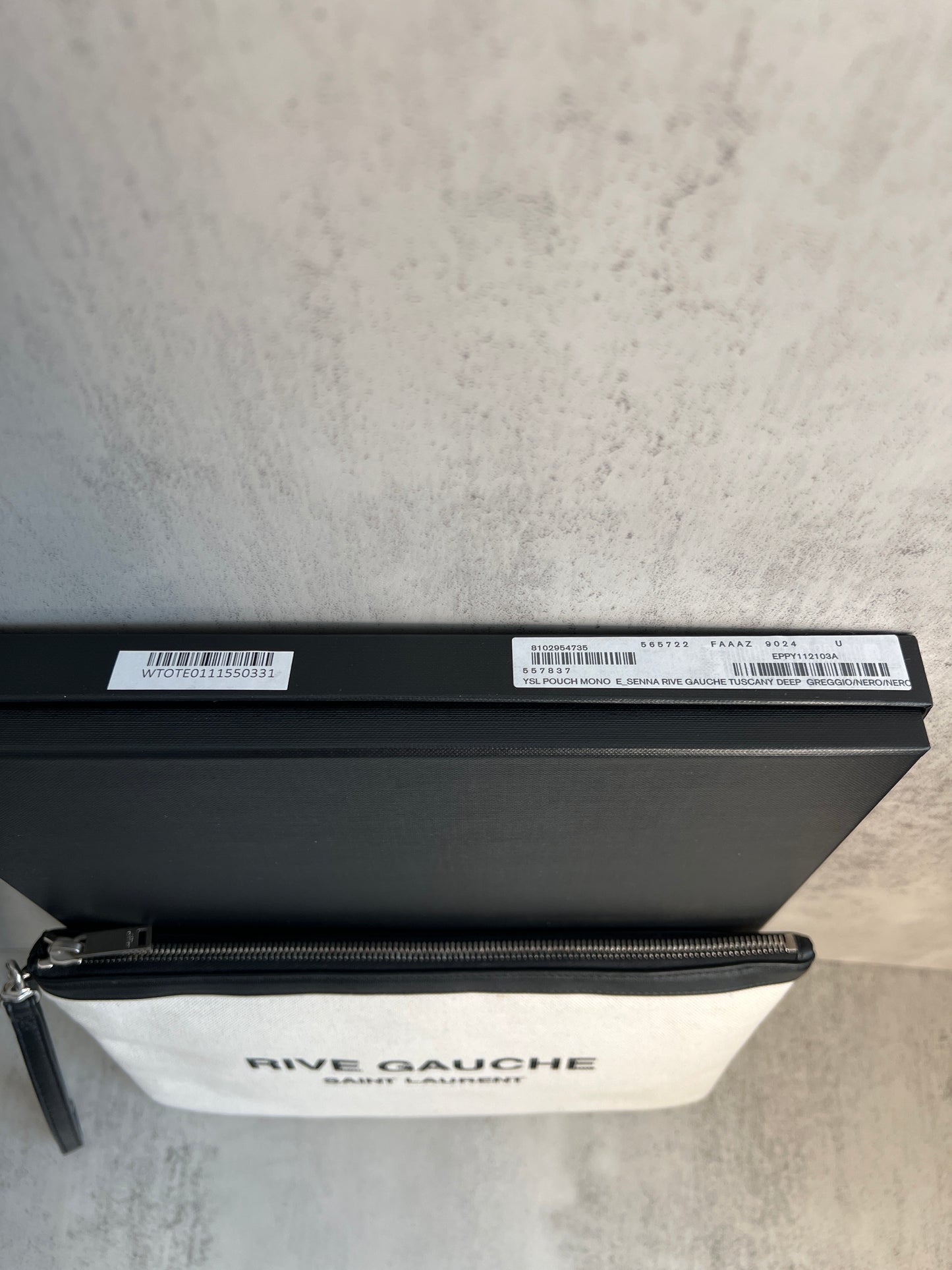 White YSL Rive Gauche Clutch