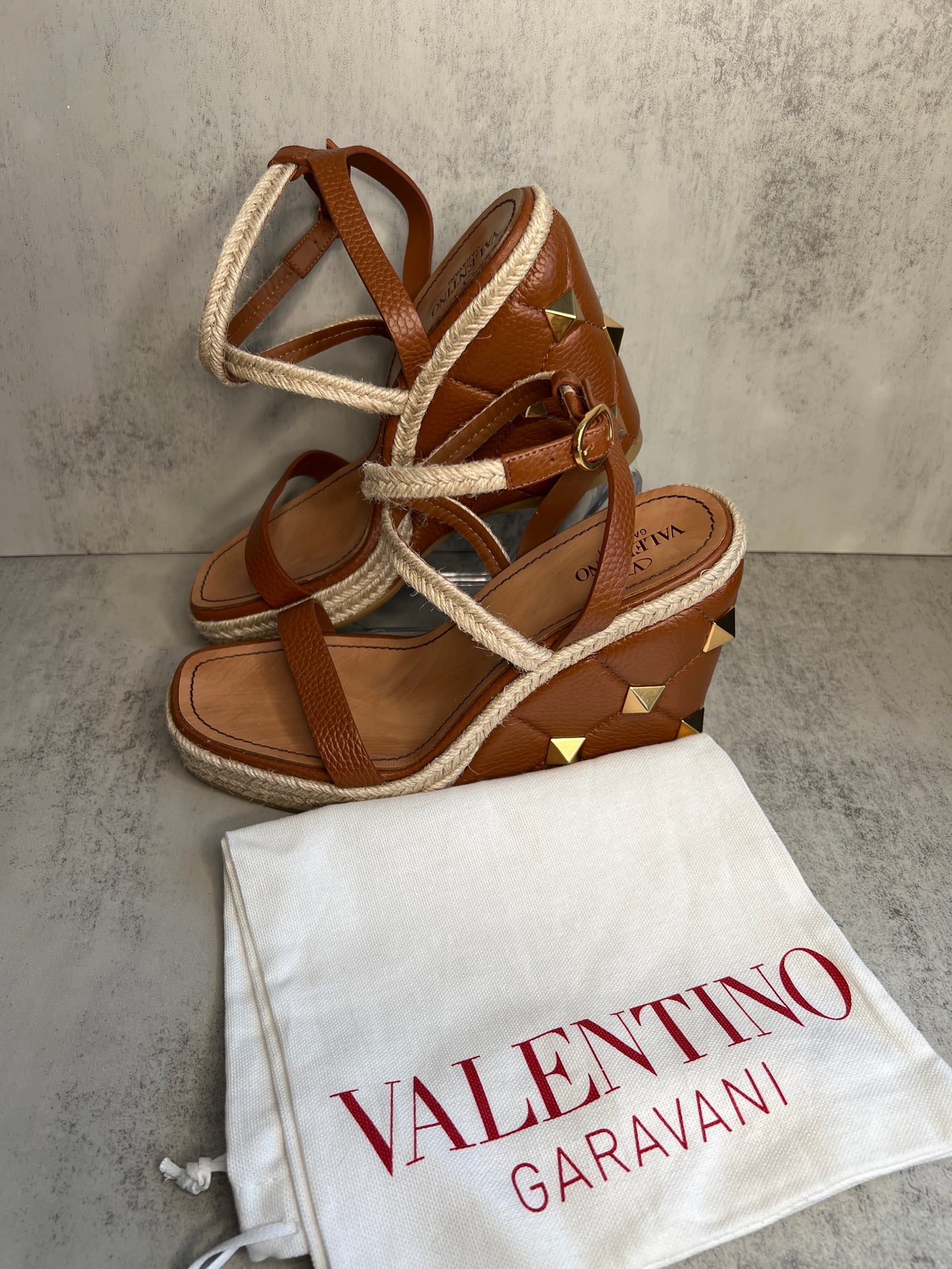 Valentino Garavani Roman Stud Espadrille Wedge Sandal