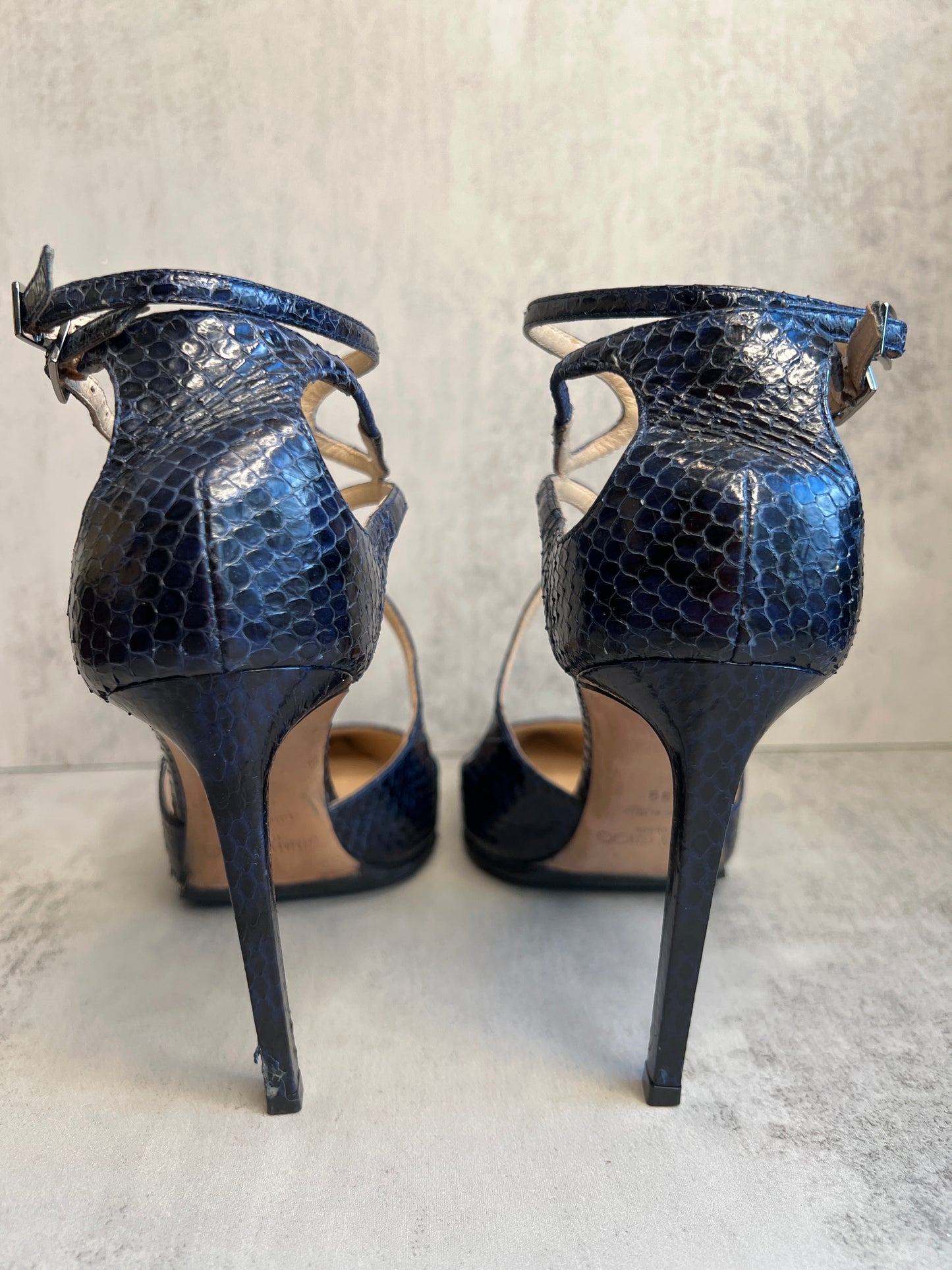 JIMMY CHOO Lancer 100 Snakeskin Leather  Pumps