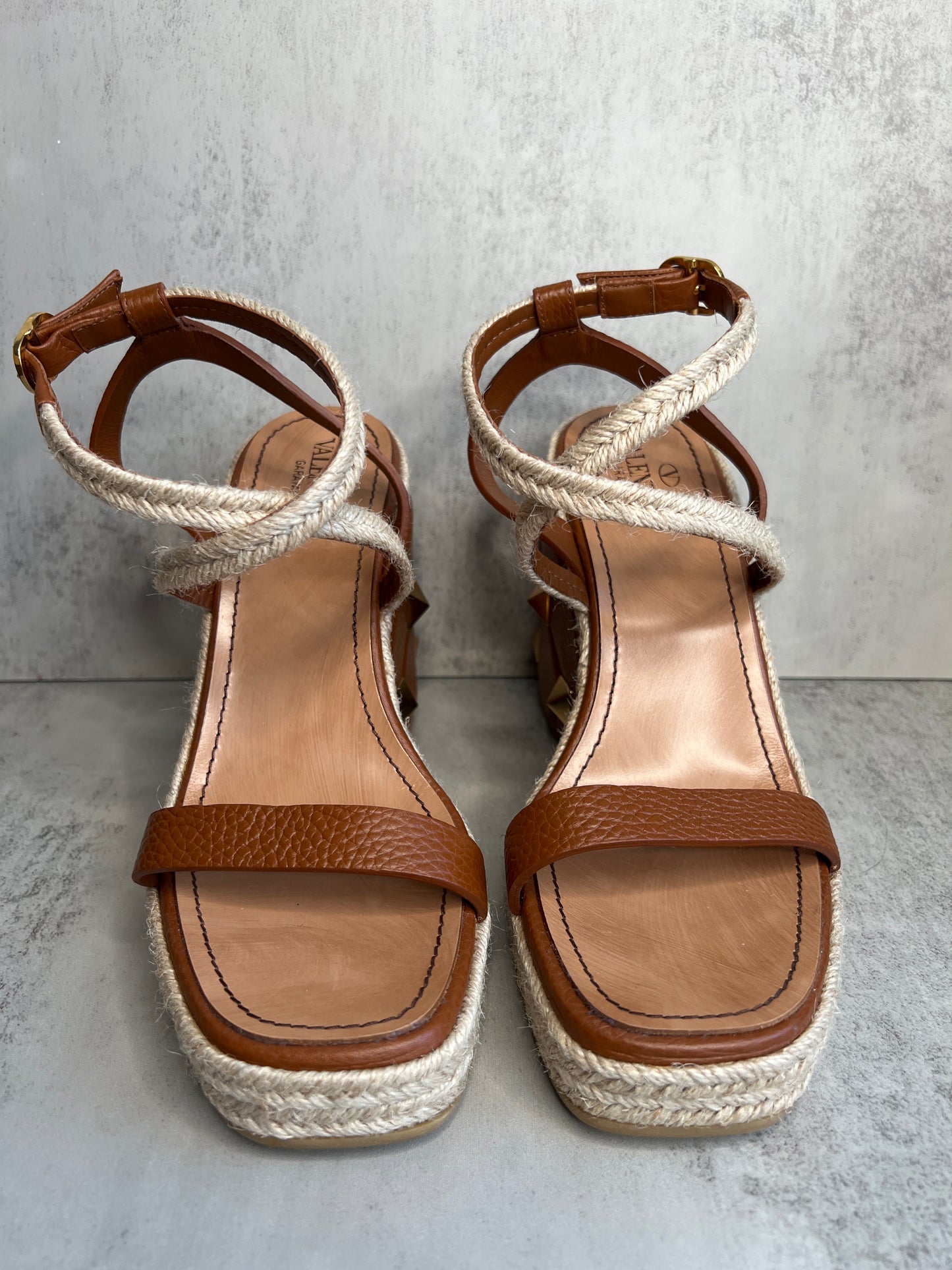 Valentino Garavani Roman Stud Espadrille Wedge Sandal