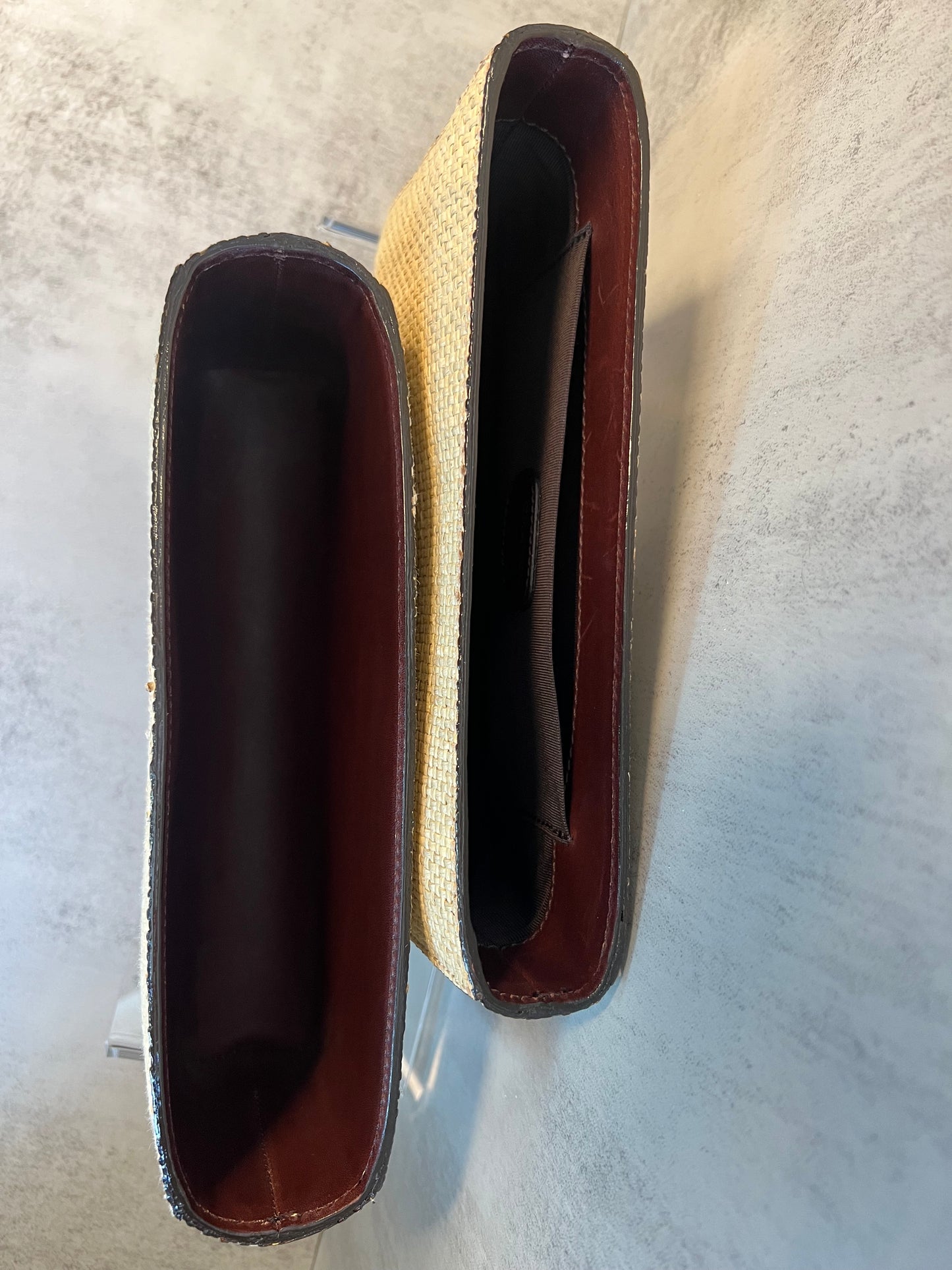 CHANEL (1997-1999) Raffia CC Mark Stitch Clutch