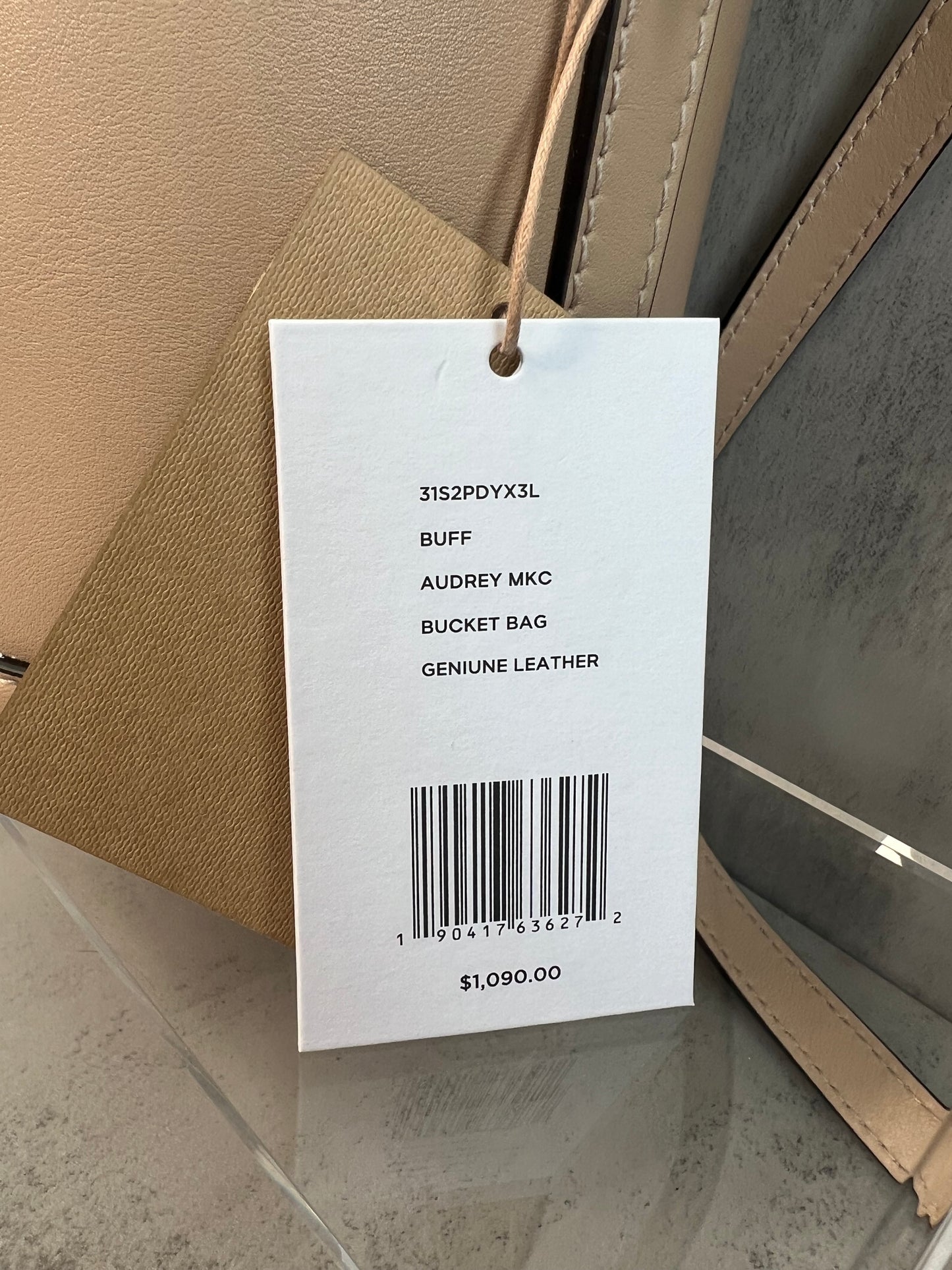 MICHAEL KORS COLLECTION Audrey Medium Leather Bucket Bag buff