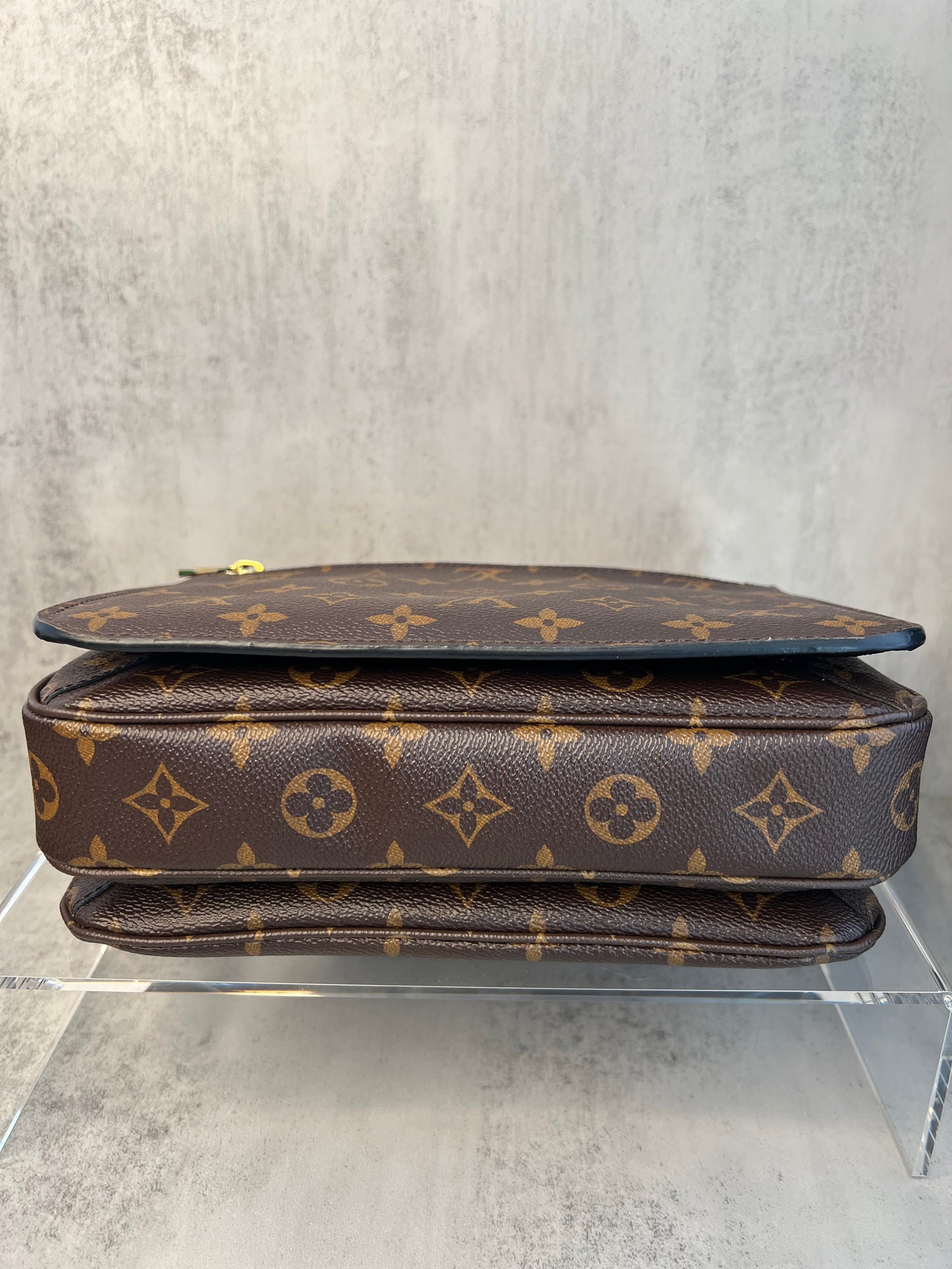 LOUIS VUITTON Monogram Braided Pochette Metis Safran