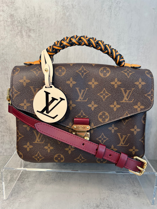 LOUIS VUITTON Monogram Braided Pochette Metis Safran