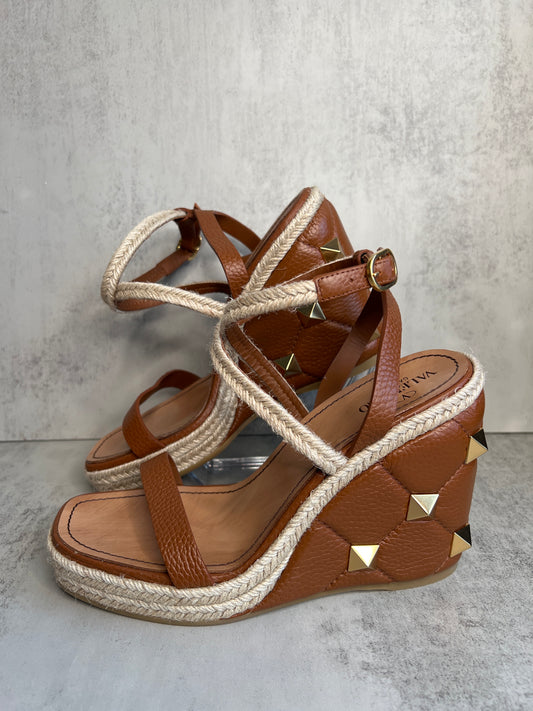 Valentino Garavani Roman Stud Espadrille Wedge Sandal