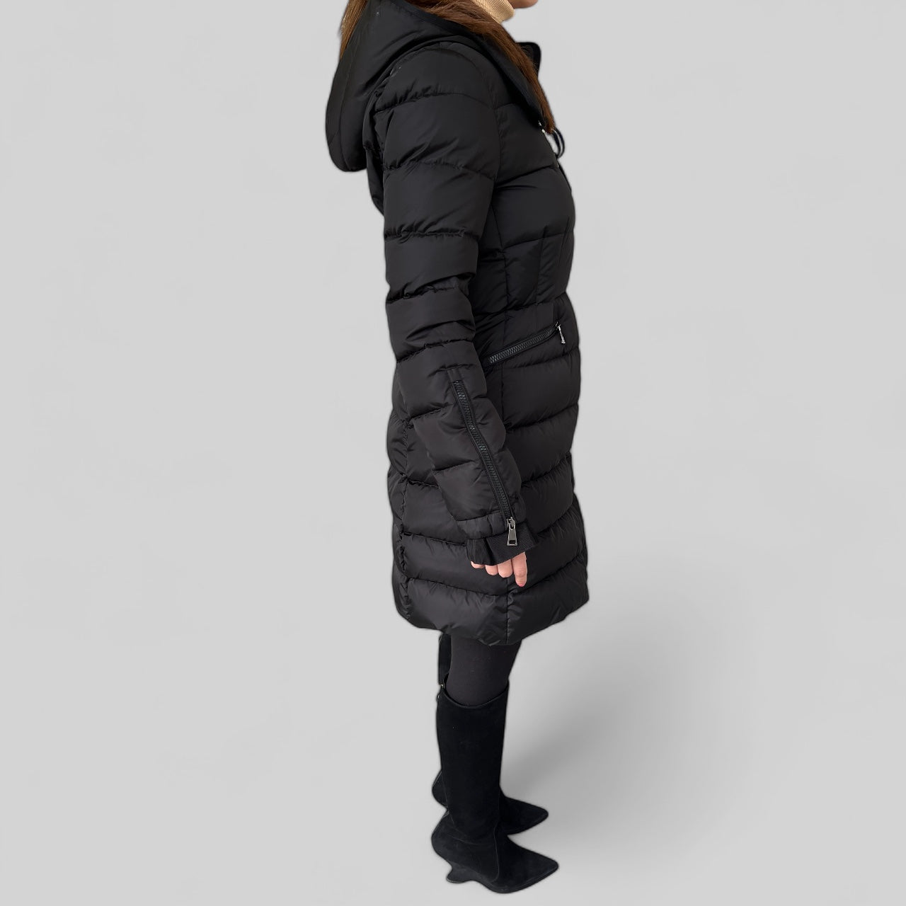 Moncler Betulong A-Line Puffer Jacket Black size 1