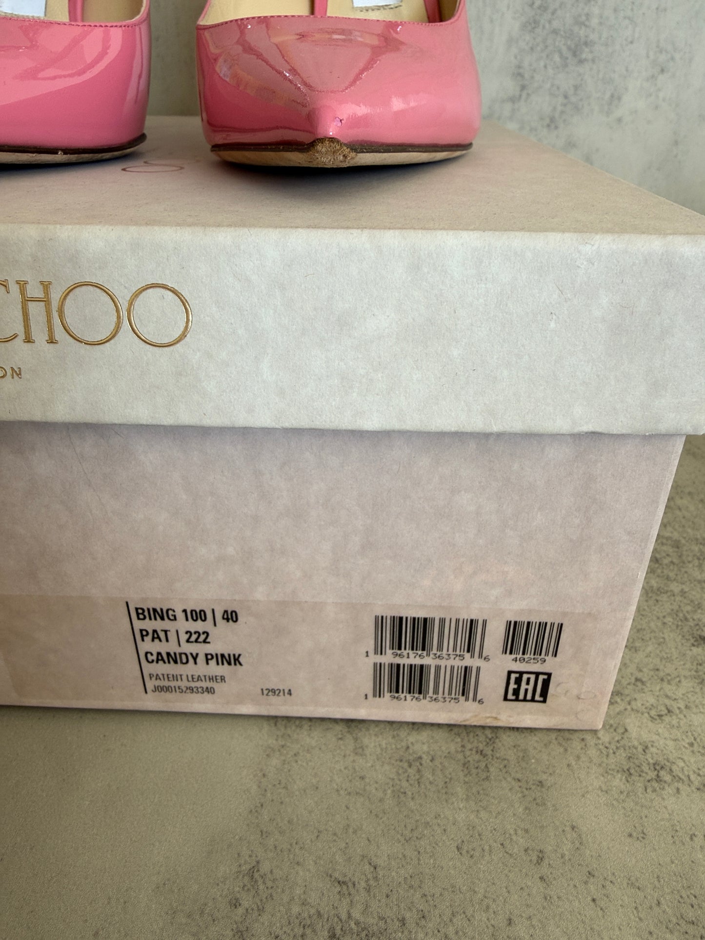 Jimmy Choo Bing 100 Crystal Patent Leather Mules Candy Pink Size 40